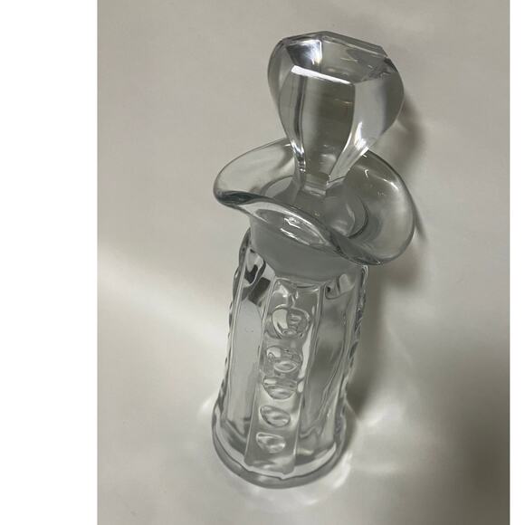 VTG Cruet Decanter Oil Vinegar Dressing Stopper 8.75" Clear Glass Early 1900s - Picture 5 of 11